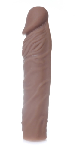 Удлиняющая реалистичная насадка на пенис из киберкожи Boss Series Perfect Sleeve Mulatto - 2