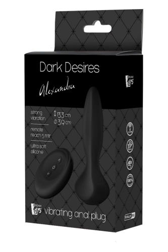 Анальная вибропробка с пультом ДУ черного цвета Dream Toys DARK DESIRES ALEXANDRA - 2