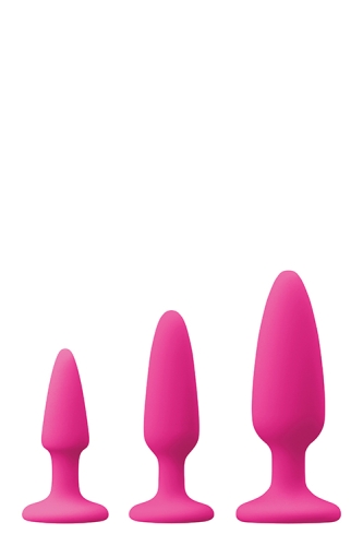 Набор анальных пробок на присоске розового цвета COLOURS PLEASURES TRAINER KIT - 1