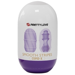 Мастурбатор яйцо фиолетового цвета Pretty Love Smooth Stripes Cupid X