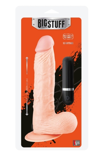 Водонепроникний реалістичний вібромасажер на присоску тілесного кольору Dream toys Bigstuff 8.5 INCH - 2