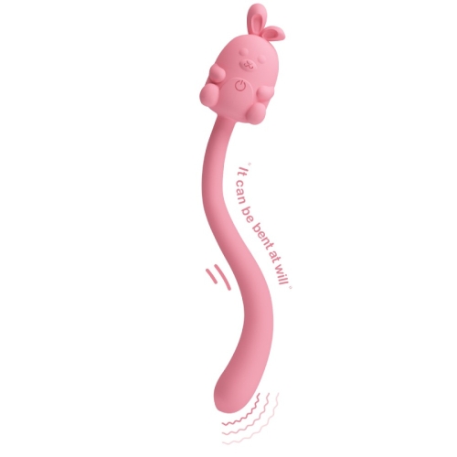 Мінівібратор на паличці гнучкий рожевий LYBAILE Pretty Love Cute Bunny - 3