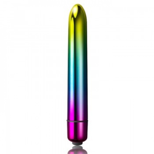 Вибропуля с мощной вибрацией разноцветная ROCKS-OFF PRISM VIBRATOR METALLIC - 1