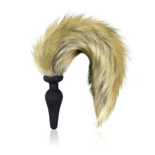 Анальний силіконовий затор з коричневим пухнастим хвостом Flirting Tail Wool - 2