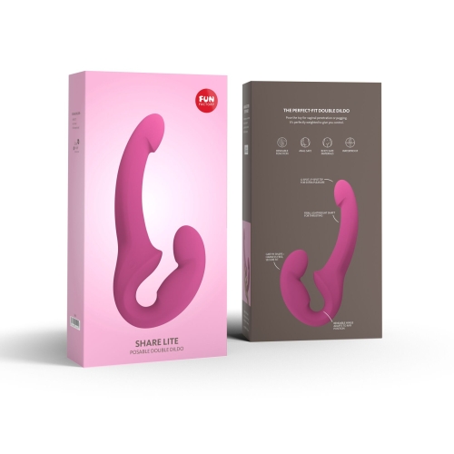 Безременний подвійний вібрострапон малинового кольору Fun Factory SHARE LITE - 7