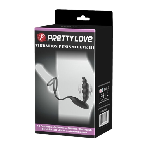 Ерекційне кільце з анальним вібро стимулятором Pretty Love-VIBRATION PENIS Sleeve III LYBAILE - 12