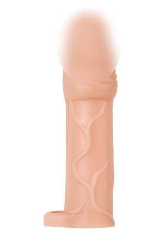 Насадка на член реалістична з петлею тілесного кольору Adam &amp;amp; Eve True Feel Extension Flesh розмір XL - 1