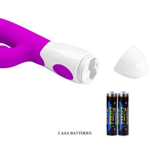 Вибратор-кролик с отростком для клитора розовый Pretty Love CERBERUS RABBIT VIBRATOR - 6