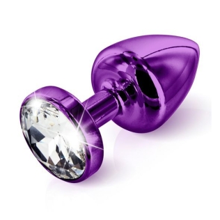 Анальна пробка зі стразом Diogol ANNI round purple 25мм