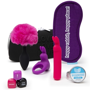 Набор секс игрушек для парных жарких ночей Fifty shades of grey Happy Rabbit Clitoral Pleasure Kit 7 предметов