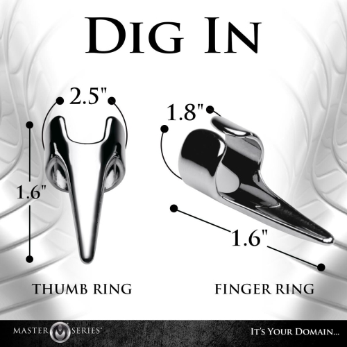 Набор колец с когтями серебристого цвета Master Series Five-Piece Sensation Claw Rings - 6