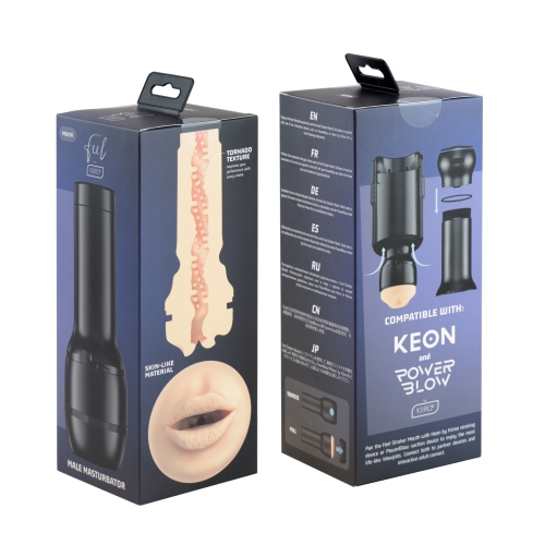Мастурбатор у колбі рот тілесного кольору для PowerBlow Kiiroo Feel Mouth - 6