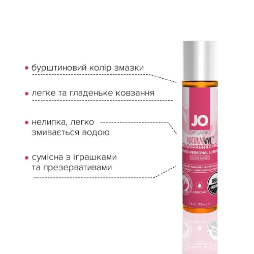 Лубрикант съедобный для орального секса вкус клубники System JO NATURALOVE 30 мл - 3