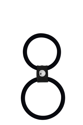 Эрекционное кольцо для пениса и мошонки черное MENZSTUFF DUAL RINGS - 1