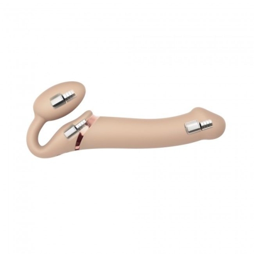 Жіночий вагінальний страпон з вібрацією Strap-On-Me Vibrating Flesh L - 4