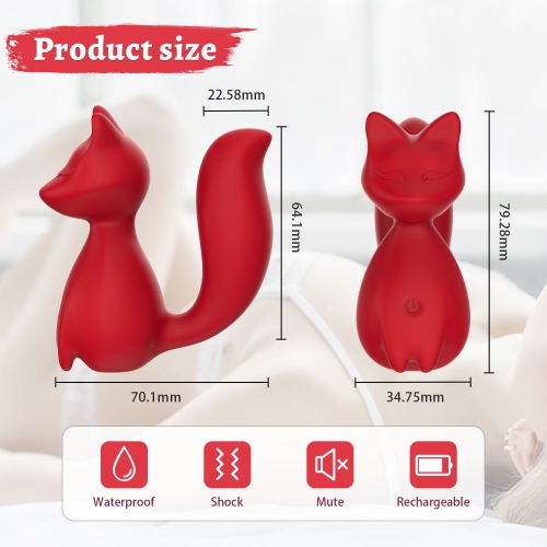 Мини-вибратор клиторальный в форме лисы красный Every Night Toys Doris 10 режимов вибрации - 4
