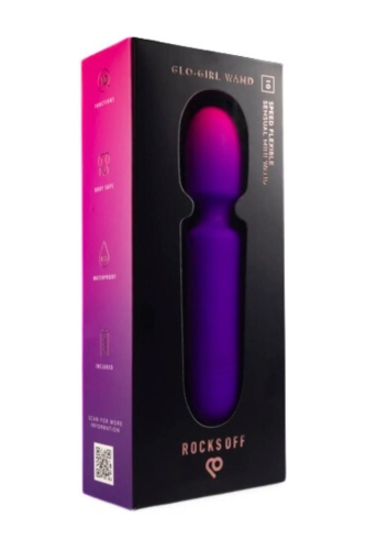 Вибромассажер Ванд в форме микрофона фиолетового цвета Rocks Off Glo Girl Wand - 2