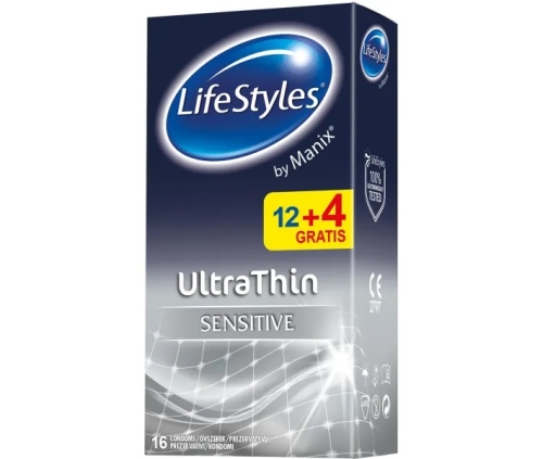 Латексні презервативи ультратонкі LifeStyles Ultra Thin 12 штук + додаткові 4 штуки - 1
