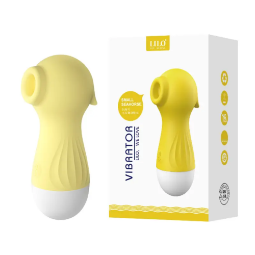 Вакуумный мини вибратор цвет жёлтый Cottelli Collection Seahorse - 1