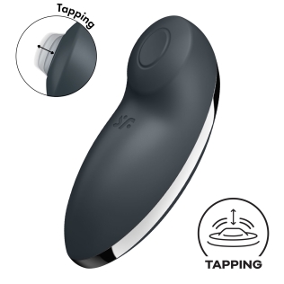 Вибратор Пульсатор для стимуляции клитора серого цвета Satisfyer Tap &amp;amp; Climax 2 