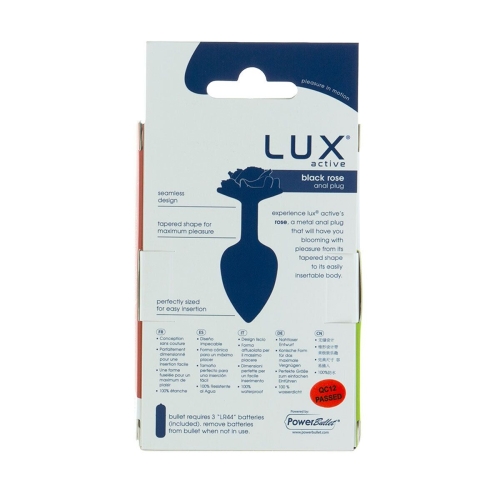 Металлическая анальная пробка Lux Active Rose Anal Plug черная - 6