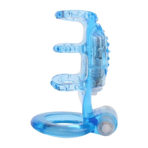 Вібронасадка на член блакитного кольору Chisa Dual Vibrating Cock Cage - 2