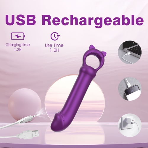 Мини-вибратор реалистичный для клитора и сосков фиолетовый Every Night Toys Grace 10 режимов вибрации - 6