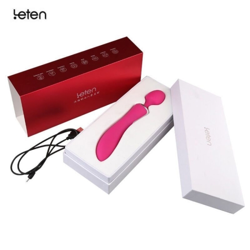 Вібромасажер двосторонній для інтимних місць Leten AV 1 + 1 Pink - 3