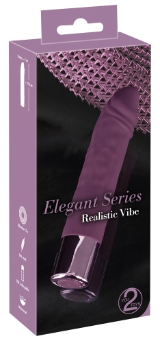 Реалістичний силіконовий міні вібратор фіолетового кольору Elegant Series Realistic Vibe - 1