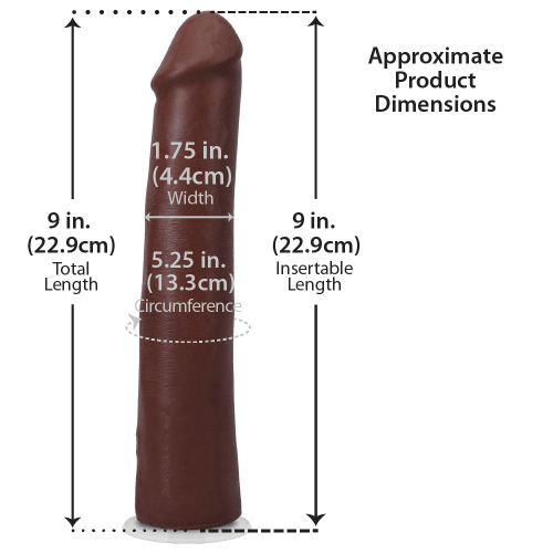 Фаллоимитатор реалистичный на присоске коричневый Doc Johnson The Realistic Cock ULTRASKYN - 9 Inch Chocolate - 5