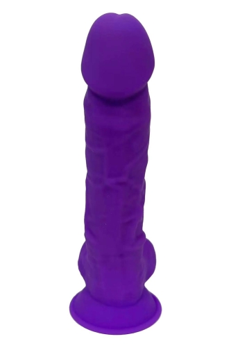 Фаллоимитатор реалистичный с мошонкой на присоске фиолетовый Dream Toys Real Love - 4