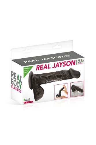 Фалоімітатор 21/4 см на присоску реалістичний чорний Real Body-Real Jayson TPE діаметр 4см - 2