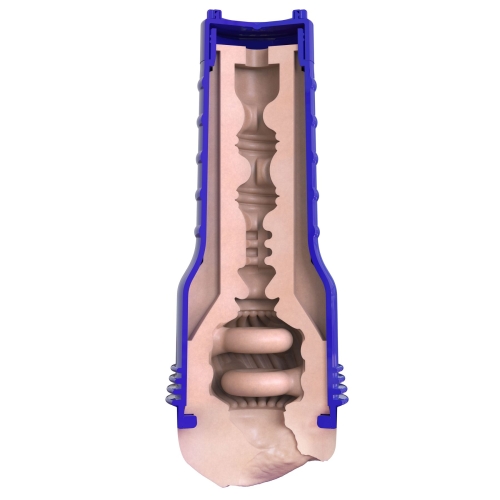 Мастурбатор вагина в колбе с плавающими кольцами телесного цвета Fleshlight Boost Bang - 6
