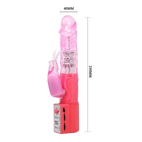 Вібратор з кліторальним відростком рожевий Lybaile Cute baby vibrator - 5