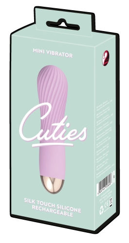 Вибропуля ребристая для клитора розового цвета Soft Silicone Cuties Mini Vibrator - 1