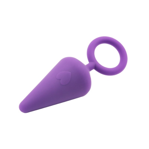Фиолетовая анальная пробка с кольцом Candy Plug Medium - 3