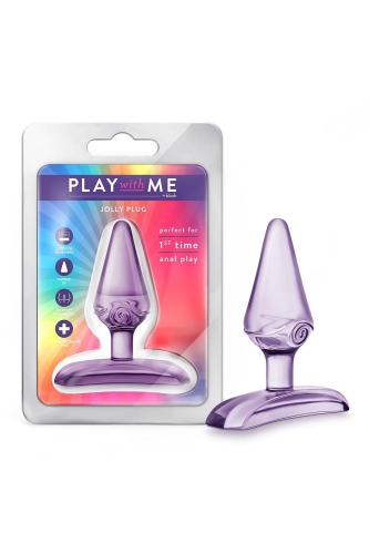 Силіконова анальна пробка конусної форми фіолетова Blush Play With Me - 1