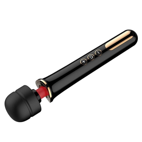 Вибромассажер Ванд в форме микрофона черного цвета Boss series Massager Super Powerful - 4