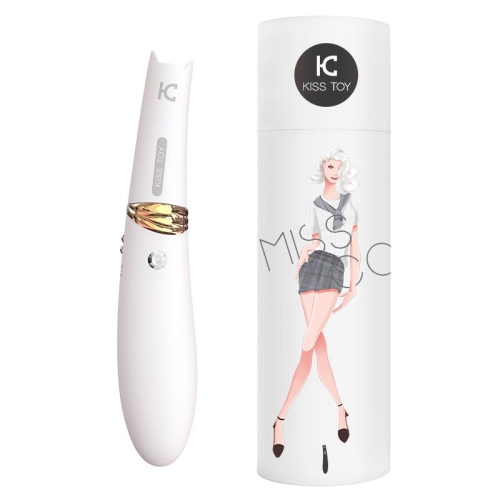Вакуумный вибратор вагинальный клиторальный белый KissToy Miss CC - 4