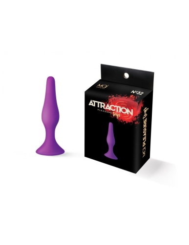 Анальна пробка на присоску фіолетова MAI Attraction Toys довжина 10,5 см діаметр 2,5 см - 1
