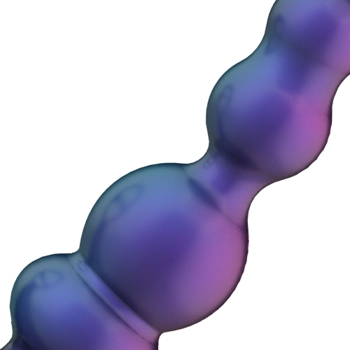 Вібромасажер простати з ерекційним кільцем фіолетовий Hueman Stellar Force Anal Beads with Cockring - 6
