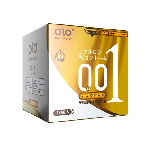 Латексні ультратонкі текстуровані презервативи OLO ZERO 001 Gold 10 штук - 4