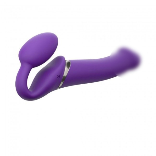 Женский вибро-страпон с вагинальной пробкой Strap-On-Me Vibrating Violet L - 1