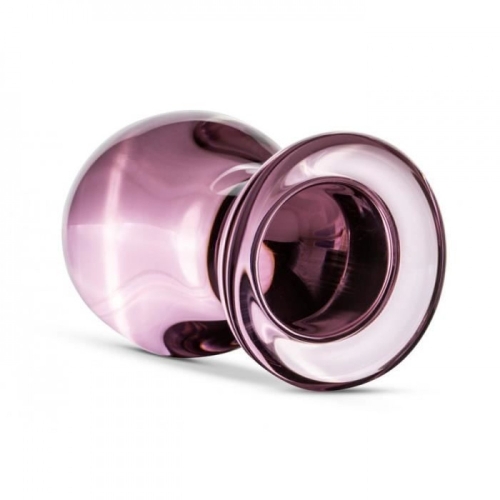 Анальна пробка скляна рожева EasyToys Gildo buttplug No 26 - 2