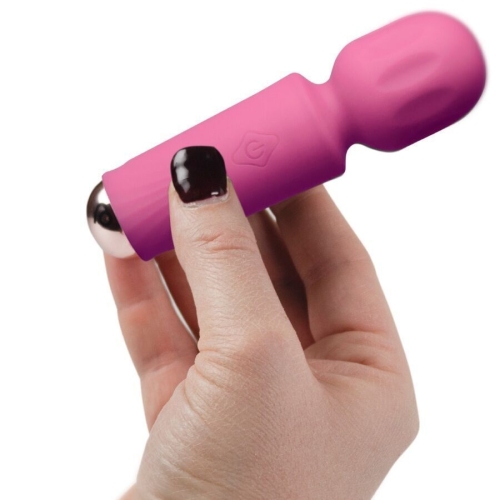 Рожевий масажер у вигляді мікрофона Rocks Off Mini Wand Peony - 2