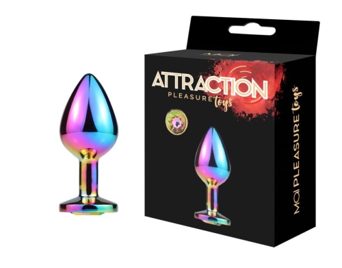 Металлическая анальная пробка со стразом хамелеон MAI Attraction Toys - 3