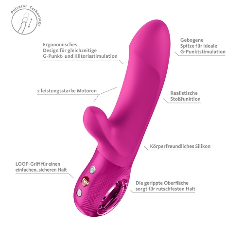 Пульсатор для точки G з кліторальним відростком фіолетовий Fun Factory Bi Stronic Embrace - 8