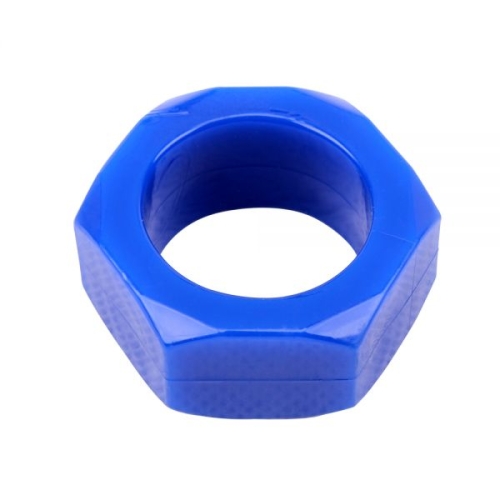 Эрекционное кольцо голубого цвета Chisa Nust Bolts - 2