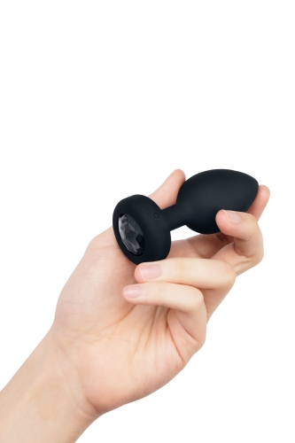 Анальная пробка с камнем с вибрацией B-Vibe для интимных игр с дистанционным пультом управления черная - 8