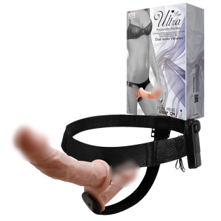 Страпон на поясі з вібрацією з 2-ма вібромоторами ULTRA PASSIONATE HARNESS STRAP-ON